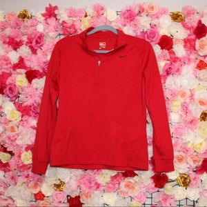 Medium red Nike quarter zip running top